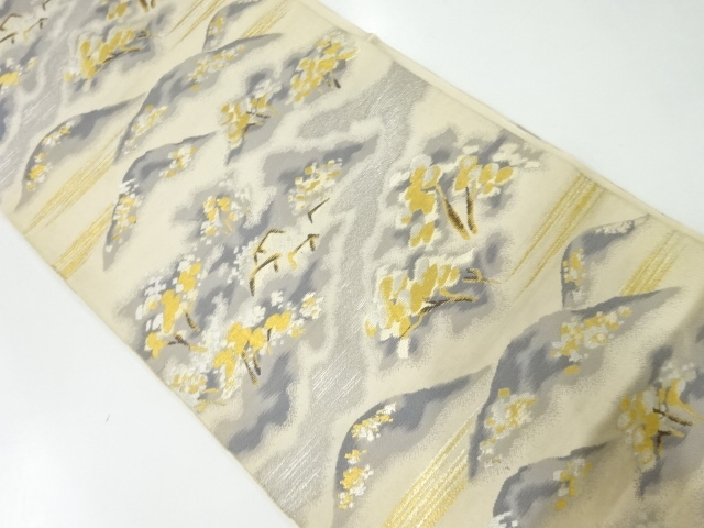 アンティーク　樹木模様織出し袋帯（材料）